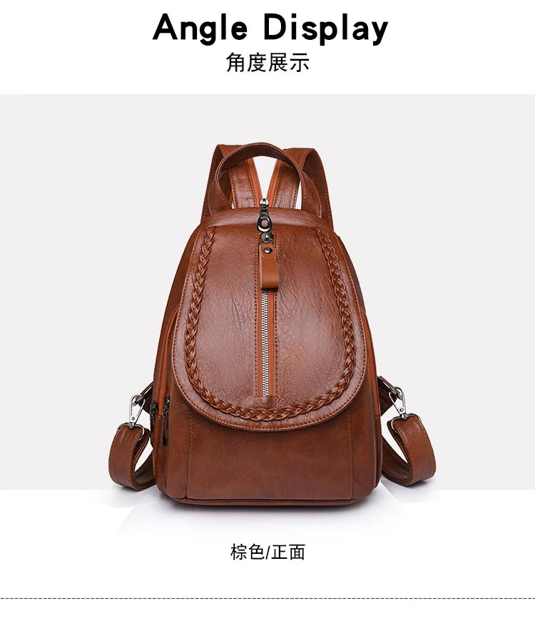 Soft leather shoulder bag for women 2025 new fashionable mini shopping backpack chest bag casual versatile diagonal cross bag - LKBA
