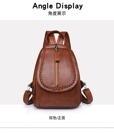 Soft leather shoulder bag for women 2025 new fashionable mini shopping backpack chest bag casual versatile diagonal cross bag - LKBA