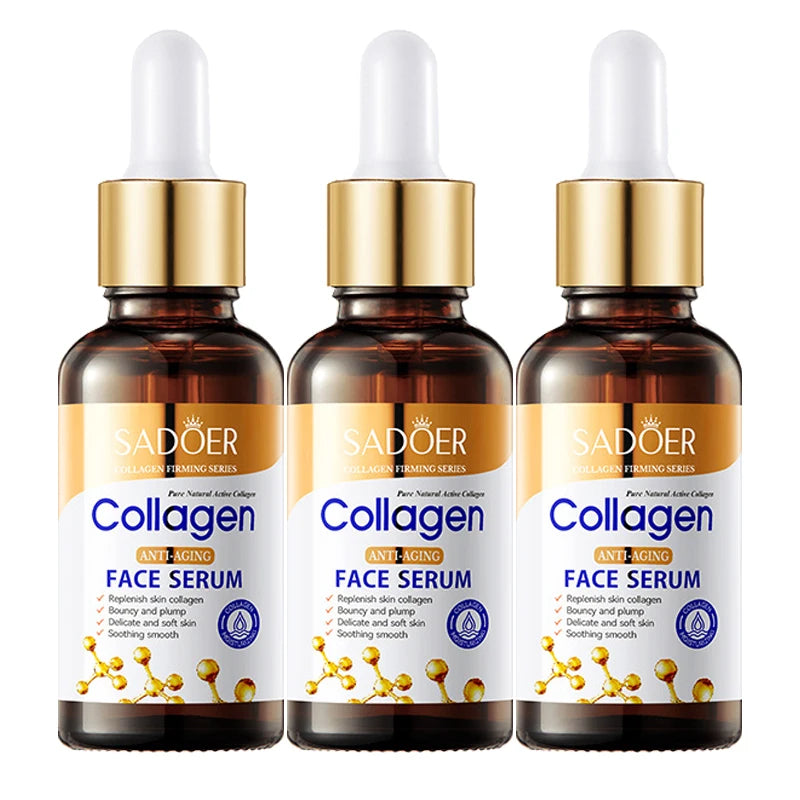 1/2/3pcs SADOER Collagen Face Serum skincare Facial Essence Liquid Anti-aging Moisturizing Nourishing Facial Serum Skin Care - LKBA