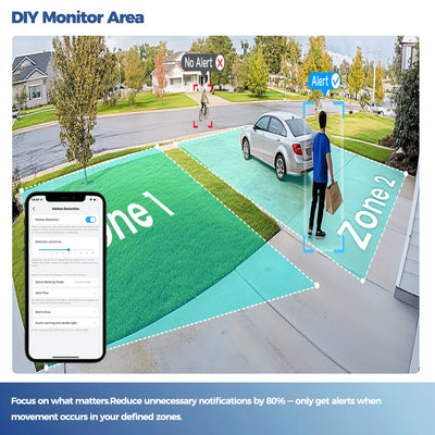 Solar Camera WIFI Outdoor Wireless Security Cam 2.5K Ultra Standby Time PIR Smart Light Color Night Vision AI Detect Battery Cam - LKBA