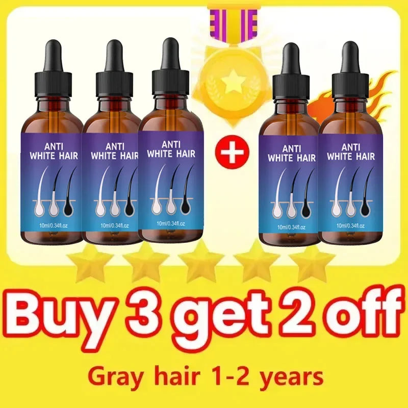 24 NEW White To Black Gray White Hair Serum Natural Color Repair Nourish Essence Anti-gray Care for Men Women - LKBA