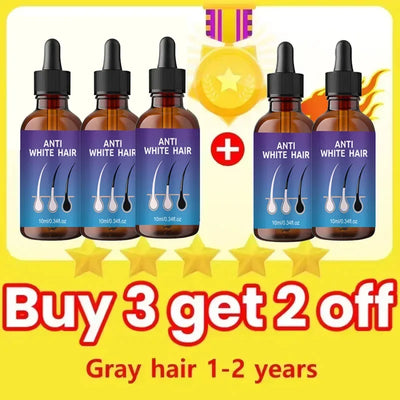 24 NEW White To Black Gray White Hair Serum Natural Color Repair Nourish Essence Anti-gray Care for Men Women - LKBA