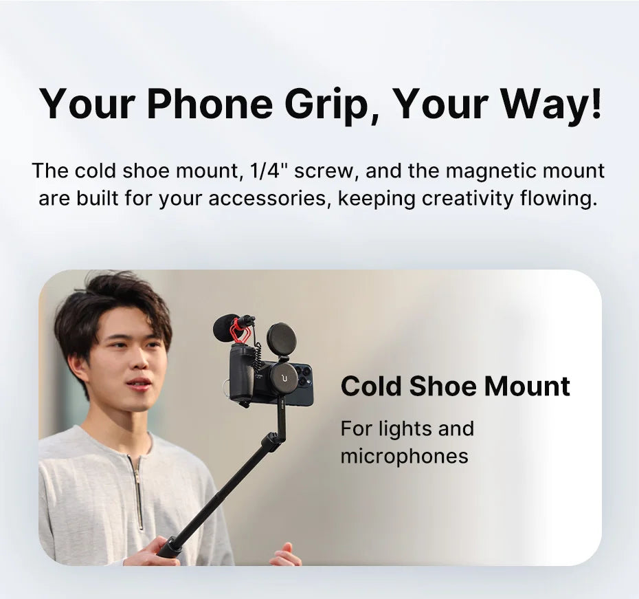Ulanzi MA35 MagSafe Smartphone Camera Shutter Grip Bluetooth Selfie Handle As Camera Photo Stabilizer Vertical Horizontal Shoot - LKBA