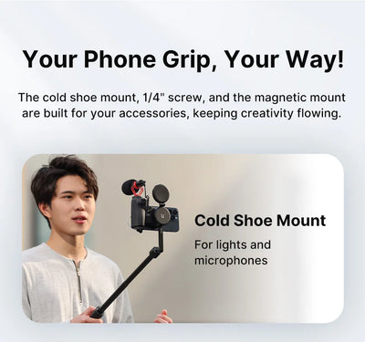 Ulanzi MA35 MagSafe Smartphone Camera Shutter Grip Bluetooth Selfie Handle As Camera Photo Stabilizer Vertical Horizontal Shoot - LKBA