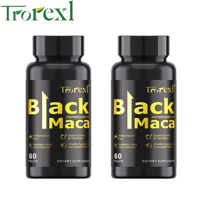Organic Black Maca Pills 60 Tablets Men Enhancing Supplement Improve Size Endurance Promotes Healthy Energy - LKBA