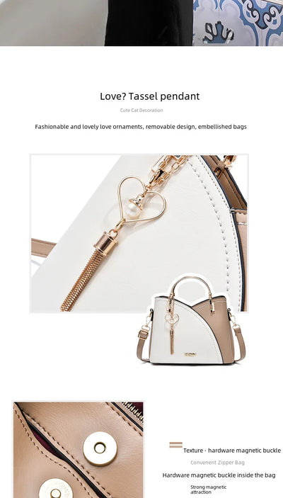 Trendy High-end Feel Women's Shoulder Bag 2021 New Color Blocking Large Capacity Fashionable Single Shoulder - LKBA