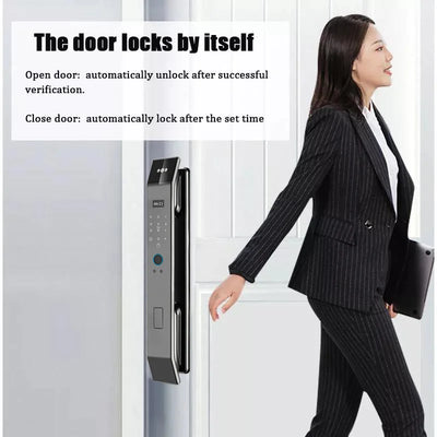 Tuya APP Smart Life APP Control Voice Intercom Smart Lock 3D Face Recognition Fingerprint Password Smart Door Lock with Camera - LKBA