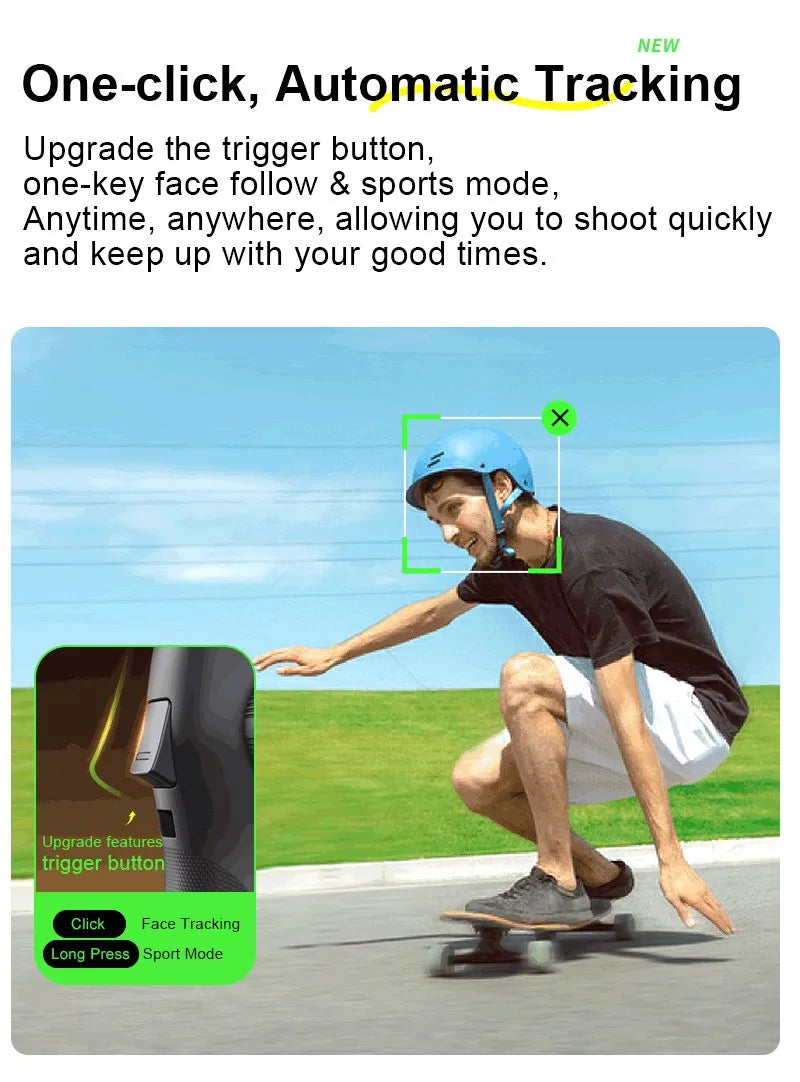 Handheld Anti-shake Gimbal Stabilizer Travel Extended Selfie Stick Face Tracking Phone Stand - LKBA