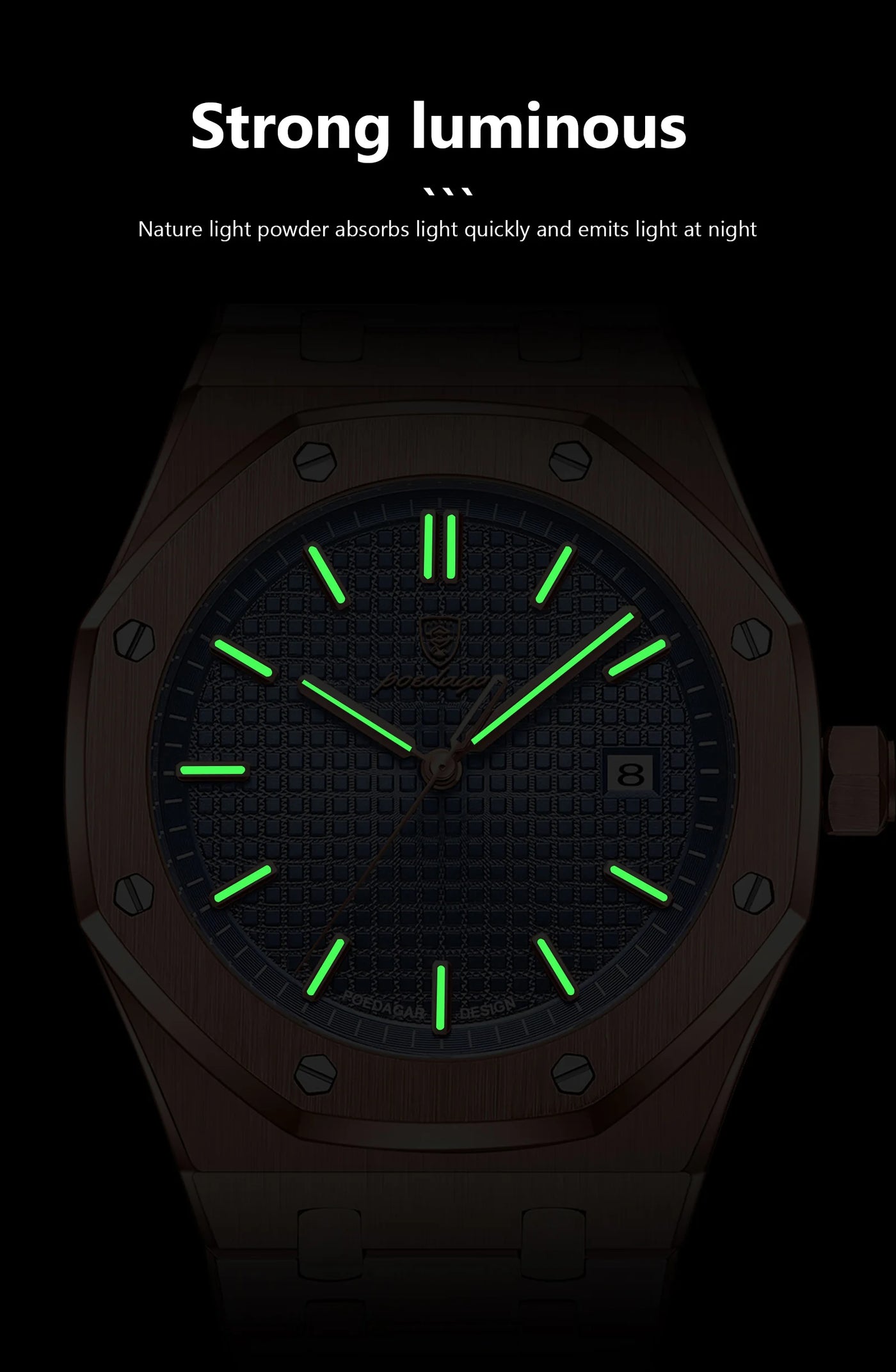 POEDAGAR Luxury Business Man Wristwatch Waterproof Luminous Date Men Watch Stainless Steel Fashion Quartz Watches For Men Reloj - LKBA