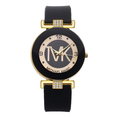 Fashion TVK Brand Women's Watch Simple Luxury Rhinestone Watch for Women Quartz Watch Casual Silicone Strap Ladies Clock - LKBA