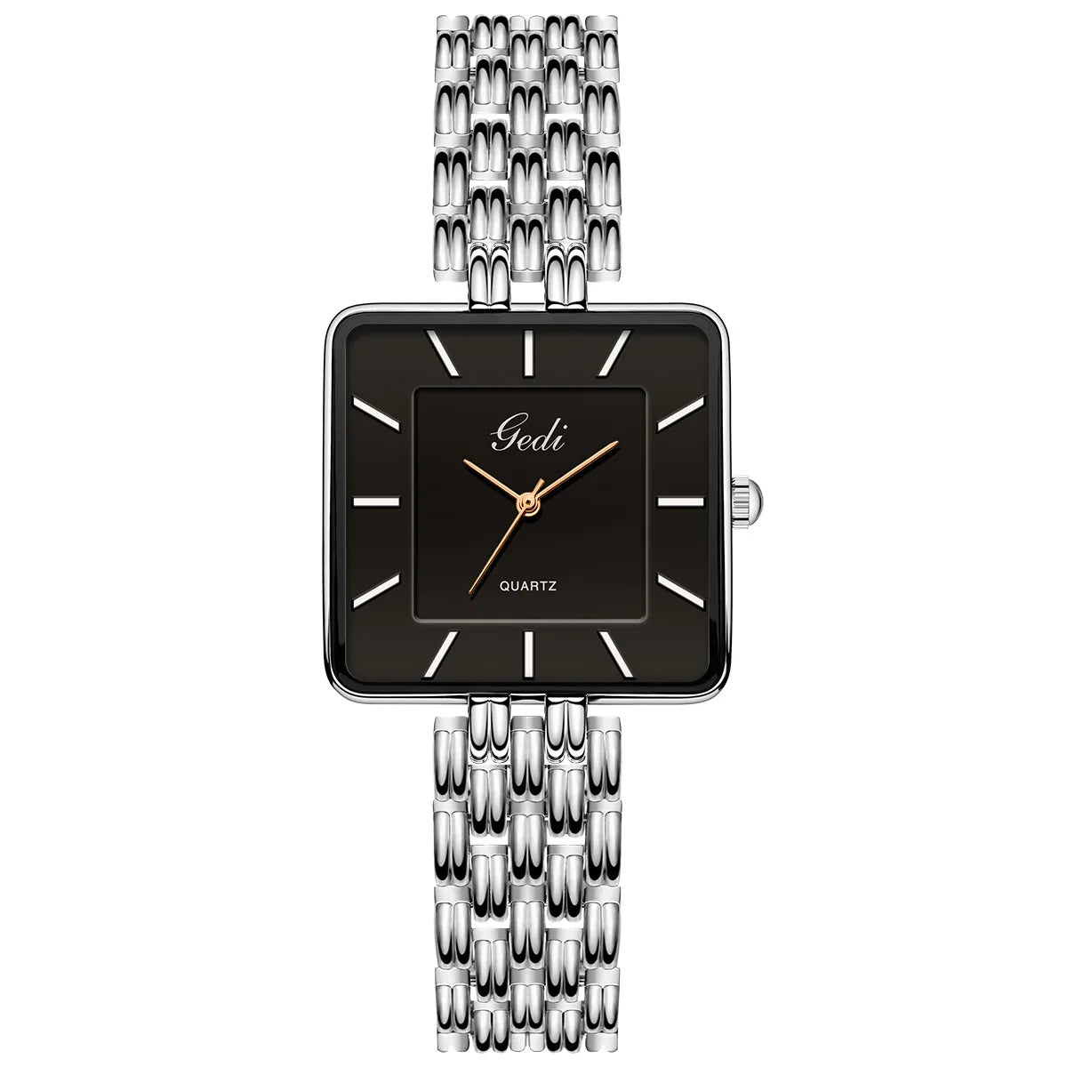 Men Watch Business Simple Square Couple Watches Waterproof Stainless Steel Premium Ultra Thin Women Fashion Quartz Wristwatches - LKBA