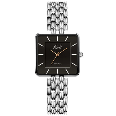 Men Watch Business Simple Square Couple Watches Waterproof Stainless Steel Premium Ultra Thin Women Fashion Quartz Wristwatches - LKBA