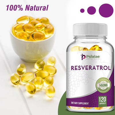 Trans Resveratrol - With Vitamin C, Green Tea, Grape Seeds - Anti-Aging, Antioxidants, Promote Skin Smoothness - 120 Capsules - LKBA