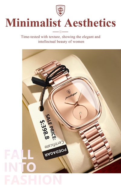 POEDAGAR Luxury Elegant Watch For Woman Waterproof Stainless Steel Quartz Women's Watches Simple High Quality Ladies Wristwatch - LKBA