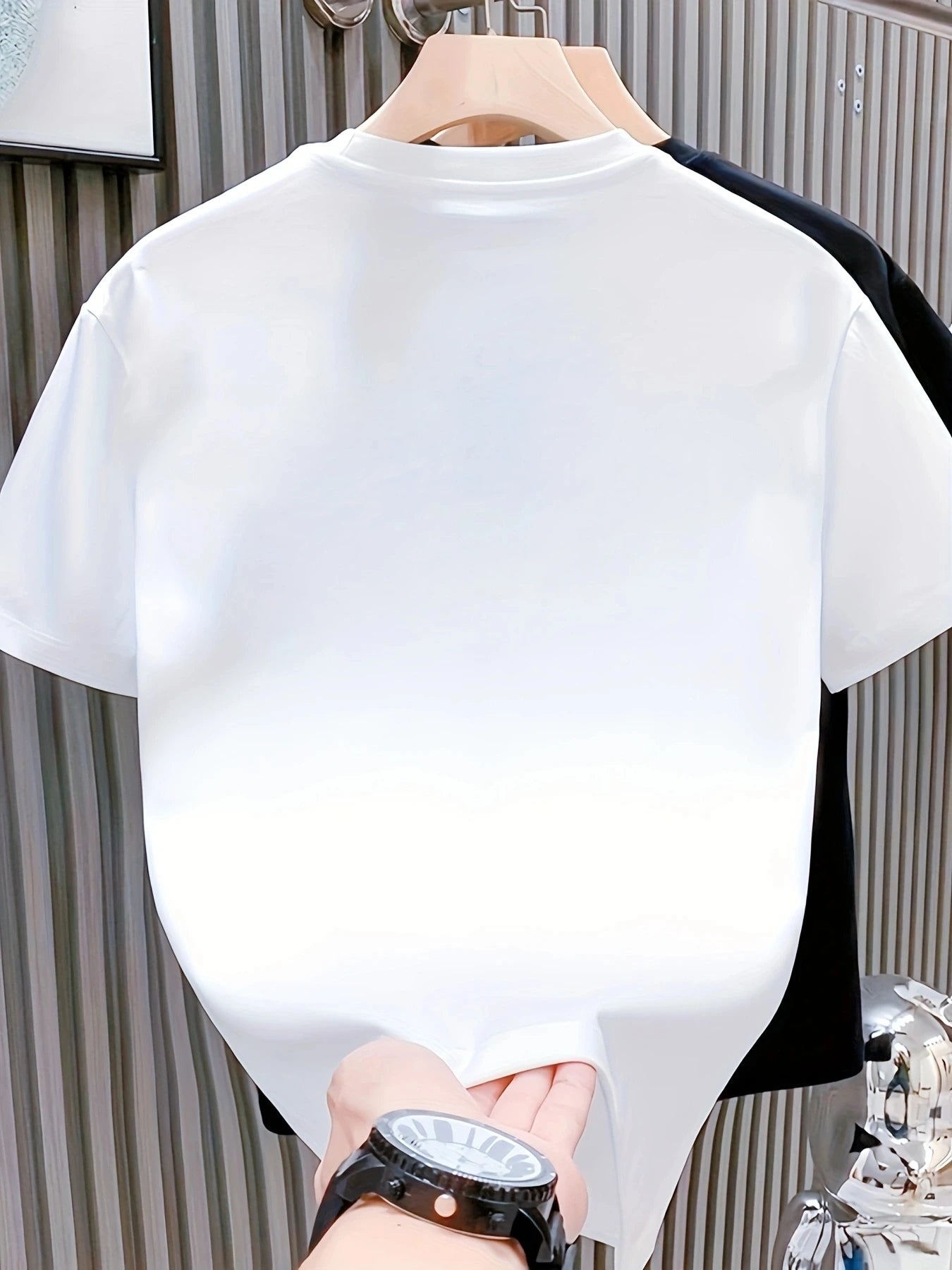 Plus Size Men's Calvin Style T-Shirt White Cotton Short Sleeve with Gold K Print Fashion Casual Tee Big and Tall Clothing - LKBA