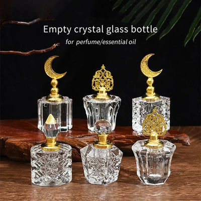 2/10pcs High-grade 3ml/5ml Empty Clear Crystal Glass Essential Oil Bottle Attar Oil /Perfume Bottle With Glass Stick - LKBA