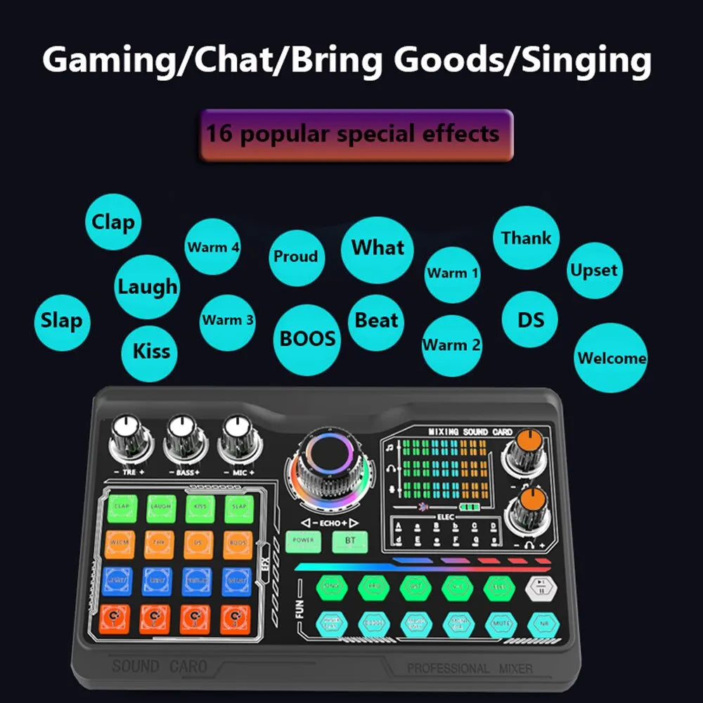 Professional Podcast Microphone Soundcard Kit for PC Smartphone Laptop Computer Vlog Recording Live - LKBA