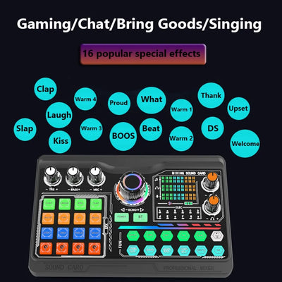 Professional Podcast Microphone Soundcard Kit for PC Smartphone Laptop Computer Vlog Recording Live - LKBA