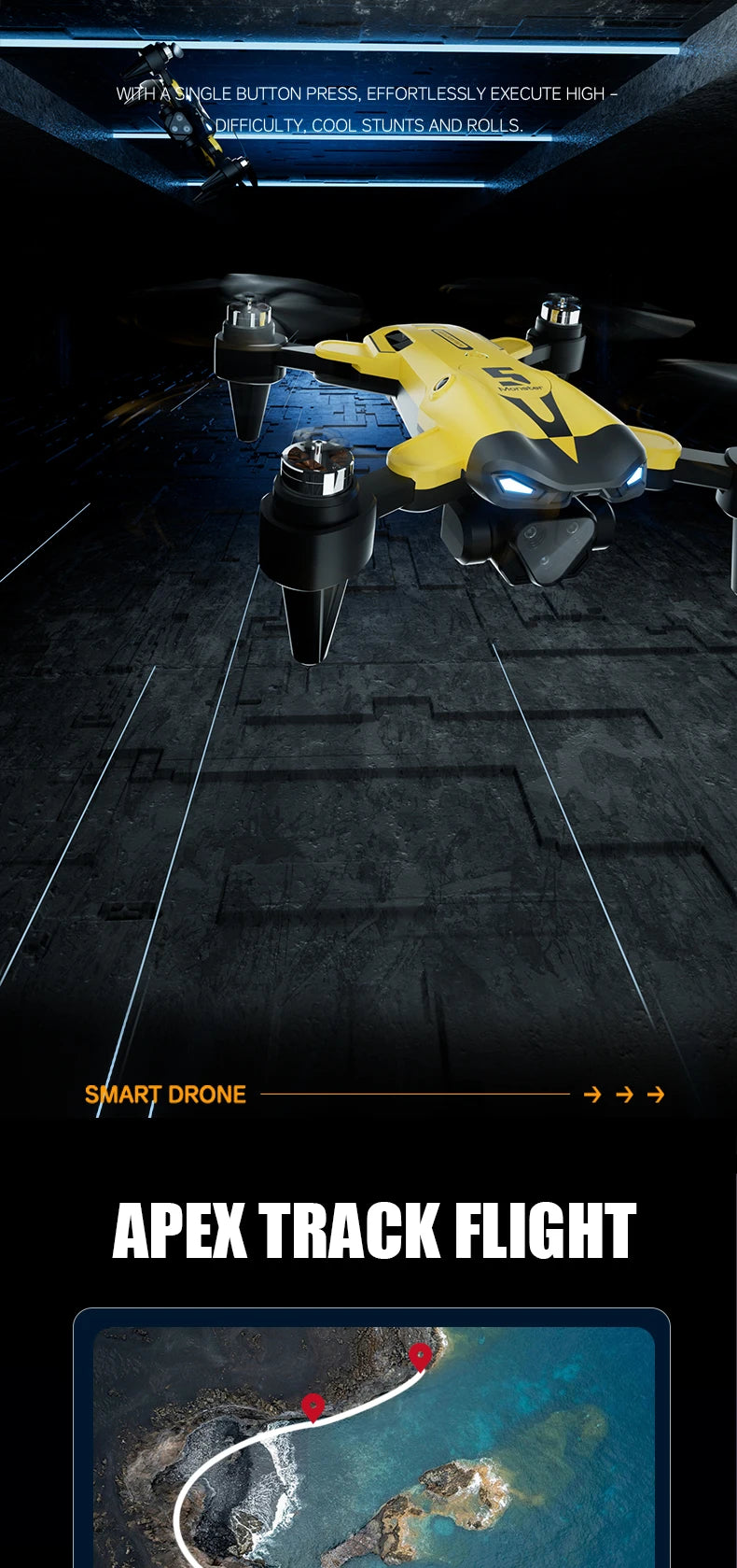 M5 Drone Professional 8K Wide-Angle HD Triple Camera Wi-Fi FPV Height Hold RC Drone Aircraft Quadrotor Adult - LKBA