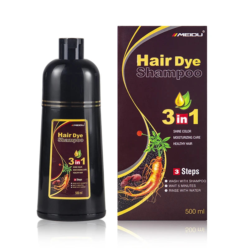 30ml/500ml 3-in-1 Quick Hair Dye Shampoo Natural Black Herbal Hair Dye Moisturizes Mild Hair Dye Conditioner Hair Care Products - LKBA