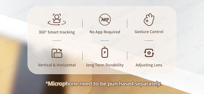 360°Rotating P05 AI Face Tracking Desktop Gimbal Stabilizer Intelligent Follow Shoot Gesture Control - LKBA