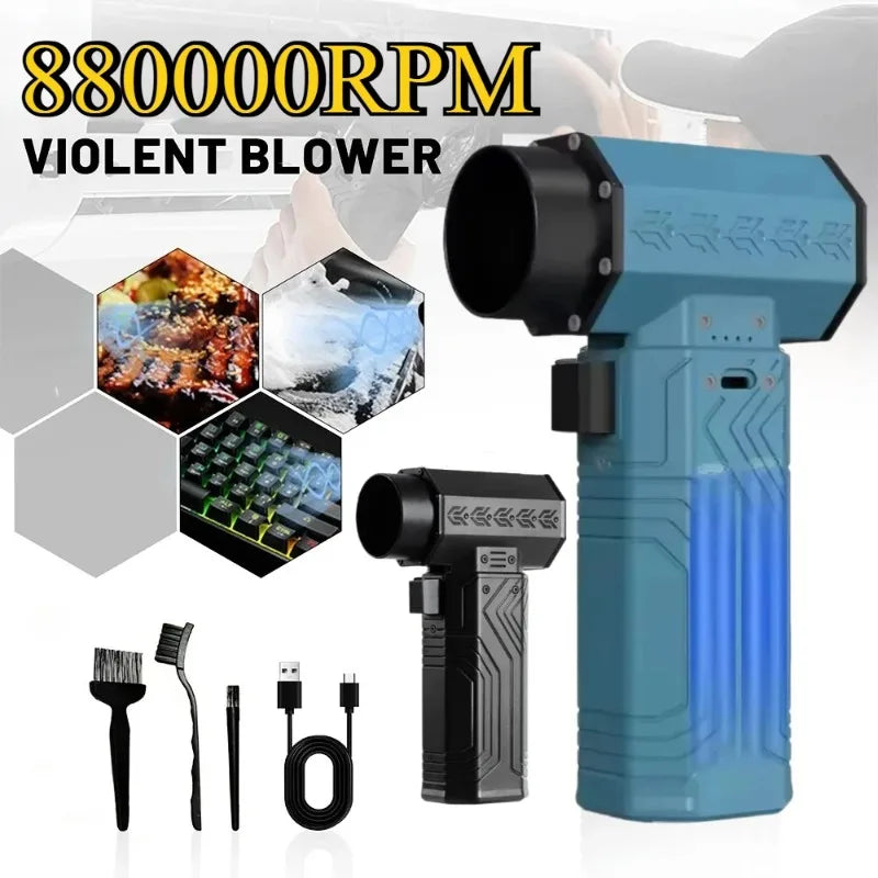 880000RPM Powerful  Mini Turbo Jet Fan Air Blower ,10000mAh 600g Thrust 70m/s Wind Brushless Duster leaf Removal Dryer keyboard - LKBA