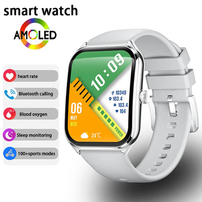 New Ultra Thin Smart Watch men 1.96" AMOLED 360*360 HD Pixel Display Always Show Time Call Reminder Smartwatch Ladies For huawei - LKBA