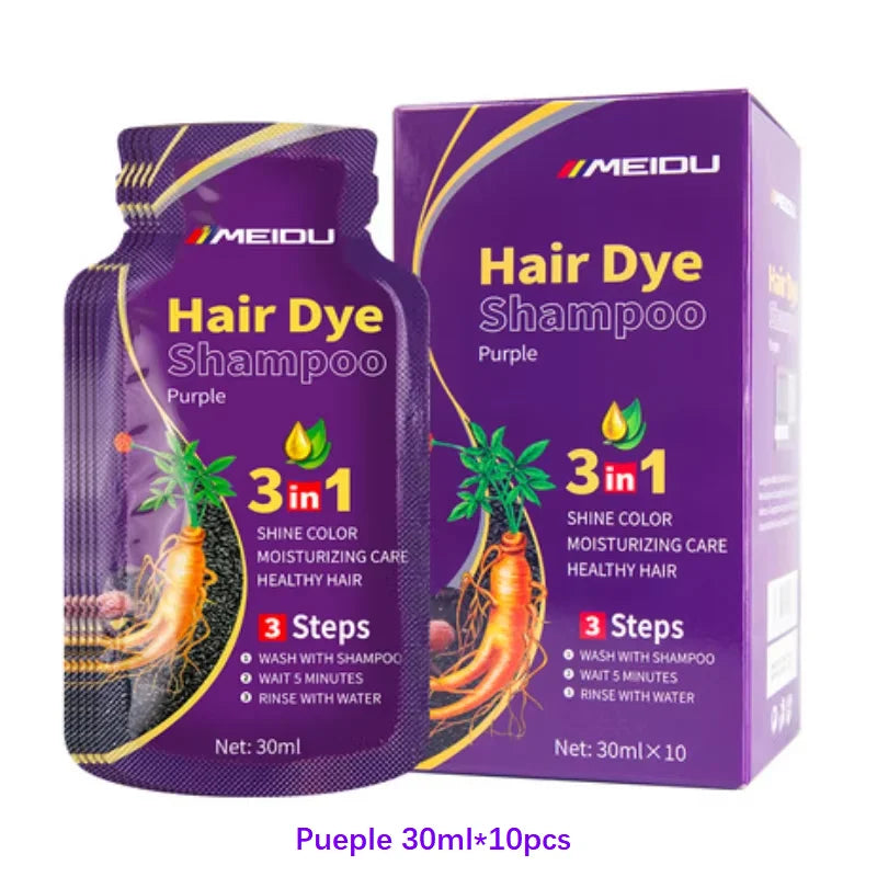 30ml/500ml 3-in-1 Quick Hair Dye Shampoo Natural Black Herbal Hair Dye Moisturizes Mild Hair Dye Conditioner Hair Care Products - LKBA