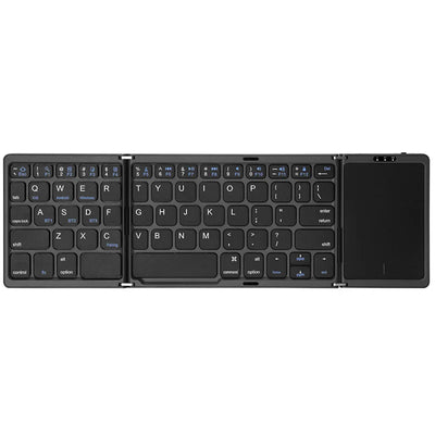 Bluetooth 5.1 Keyboard 3-Folding Mini Keyboard Rechargeable Foldable Keyboard with Touchpad - LKBA