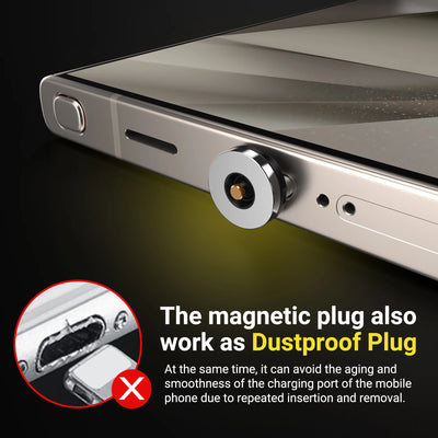 AUFU 540 Degree Rotating Magnetic Adapter USB to Type-C Charging Cable Magnetic USB C Female Converter for iPhone17 Mobile Phone - LKBA