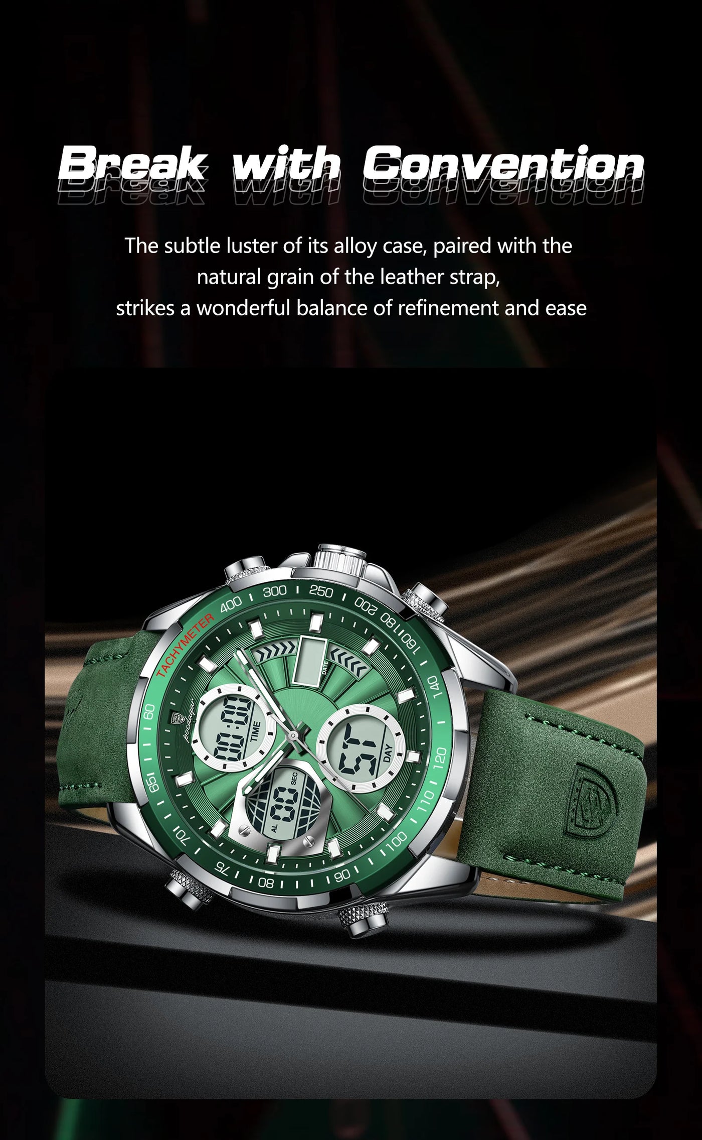 POEDAGAR LED Luxury Men Watch Luminous Week Date Dual Time Display Digital Man Clock Alarm Electronic Men's Quartz Watches Reloj - LKBA