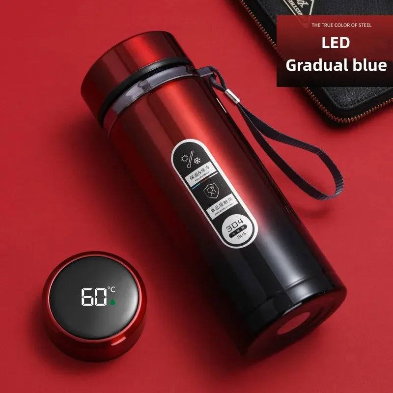 500ML-1Liter Stainless Steel Thermos Bottle with LED Temperature Display Sus304 Tea Water Bottle Vacuum Flask Portable Cups - LKBA