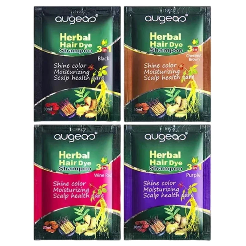 Pure Natural Herbal Hair Dye Shampoo 5 Minutes Change Hairs Color Non-irritating Repair Gray White Fashion Hair Care Women Men - LKBA