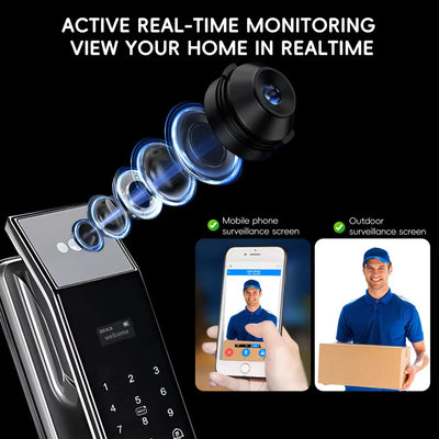 SANKESONG Tuya Smart 3D Face Door Lock Security Camera Monitor Intelligent Fingerprint Password Biometric Dual Battery - LKBA