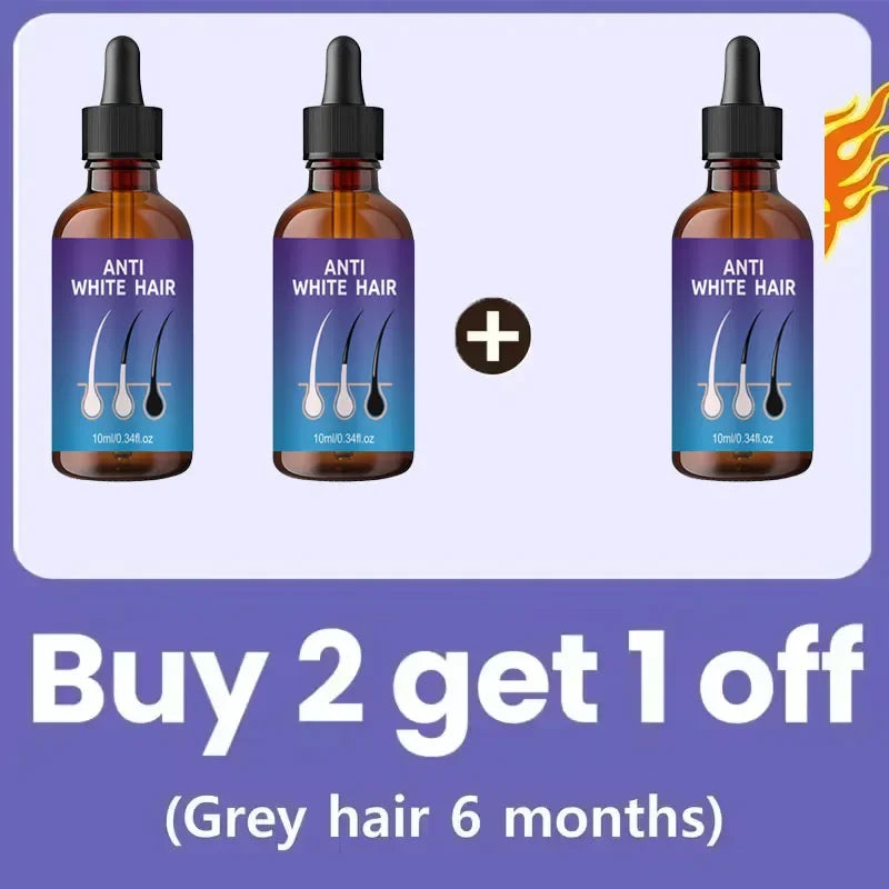 24 NEW White To Black Gray White Hair Serum Natural Color Repair Nourish Essence Anti-gray Care for Men Women - LKBA