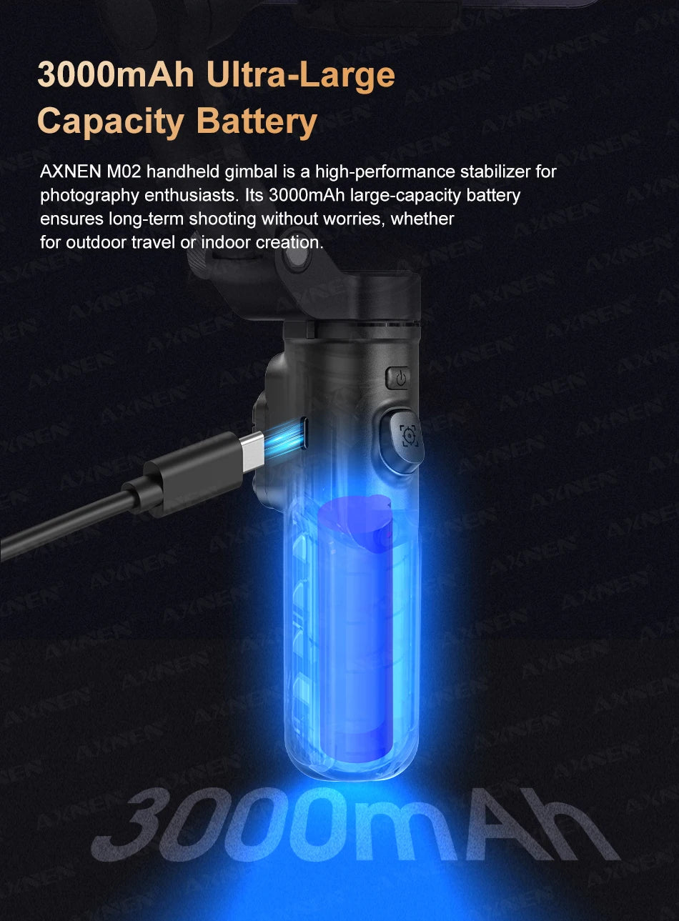 M02 Gimbal Smartphone Stabilizer 3-Axis Anti-shake Video Record Handheld Selfie Gimbals