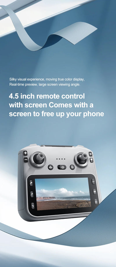 New K19 Max Drone 4.5-Inch Large Screen 360° Obstacle Avoidance GPS Positioning Optical Flow Positioning RC Airdrop Device - LKBA