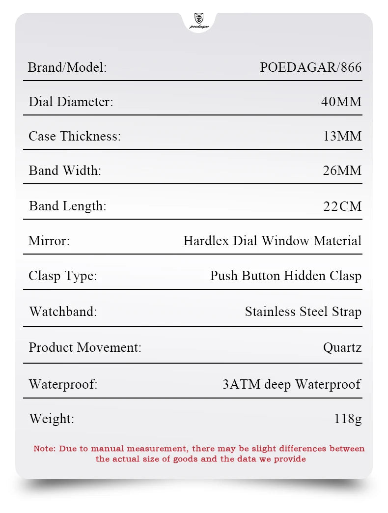 POEDAGAR Square Men Watch Waterproof Luminous Chronograph Calendar Man Wristwatch Stainless Steel Quartz Men's Watches+Box Reloj - LKBA