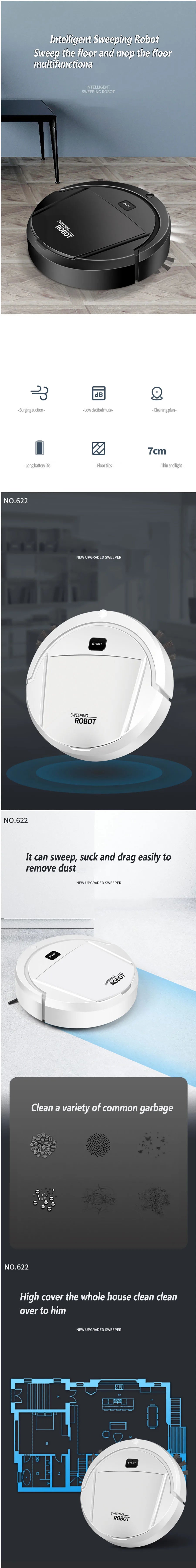 New Automatic Robot Vacuum Cleaner Smart Sweeping Dry Wet Cleaning Machine Charging Intelligent Vacuum Cleaner for Home - LKBA