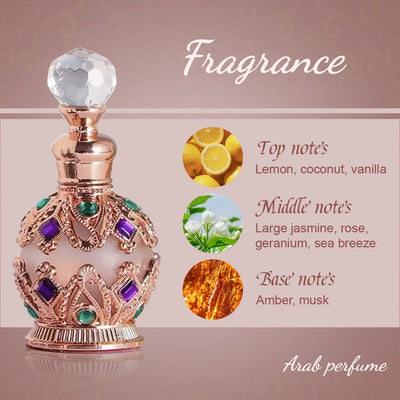15ML Perfumes Árabes Originales Perfume Woman Charming Rose Jasmine and Vanilla Floral Scents Long-lasting Pheromone Fragrance - LKBA