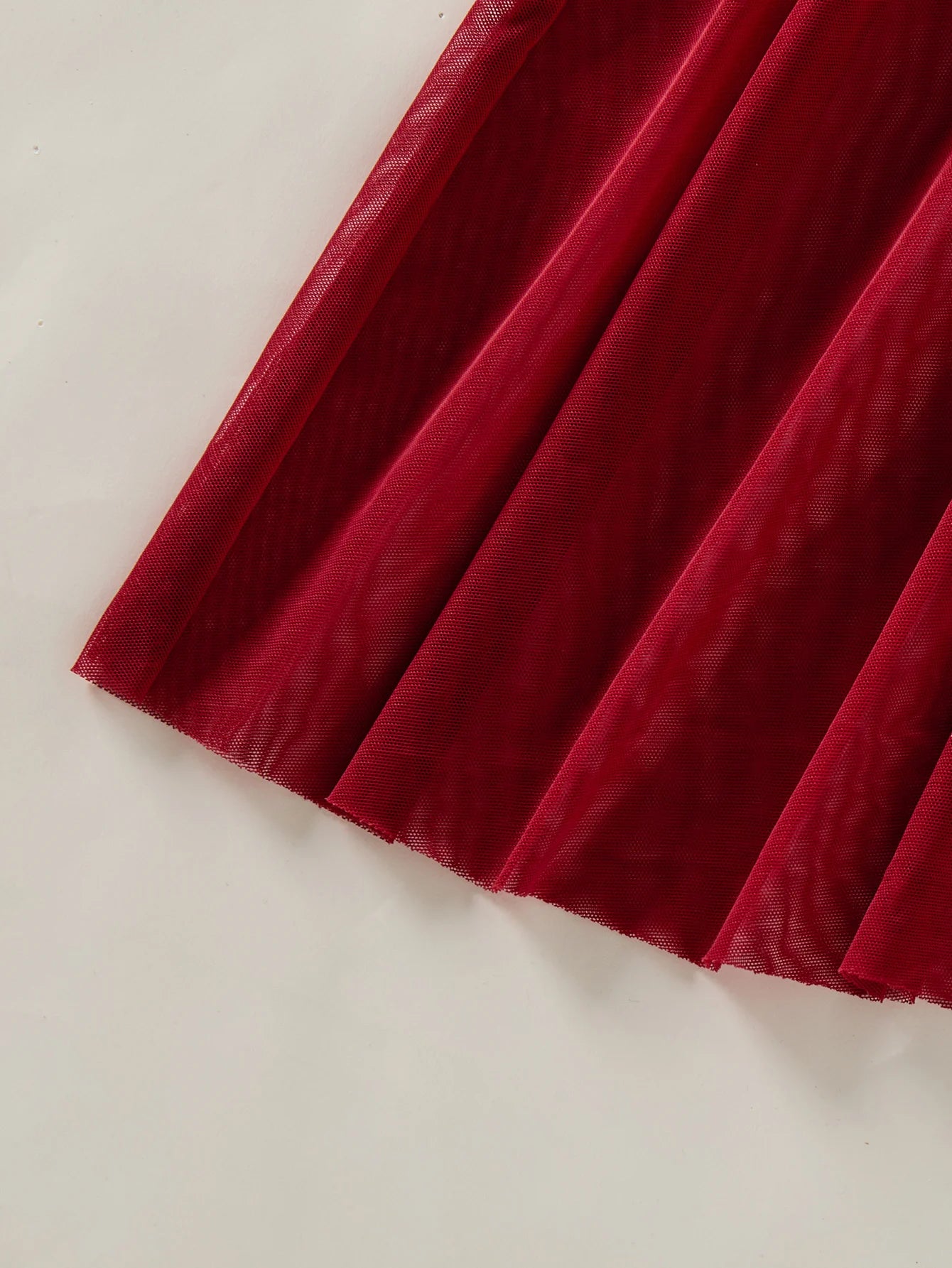 Ladies' wine-red countryside style wheat ear embroidery semitransparent nightgown - LKBA