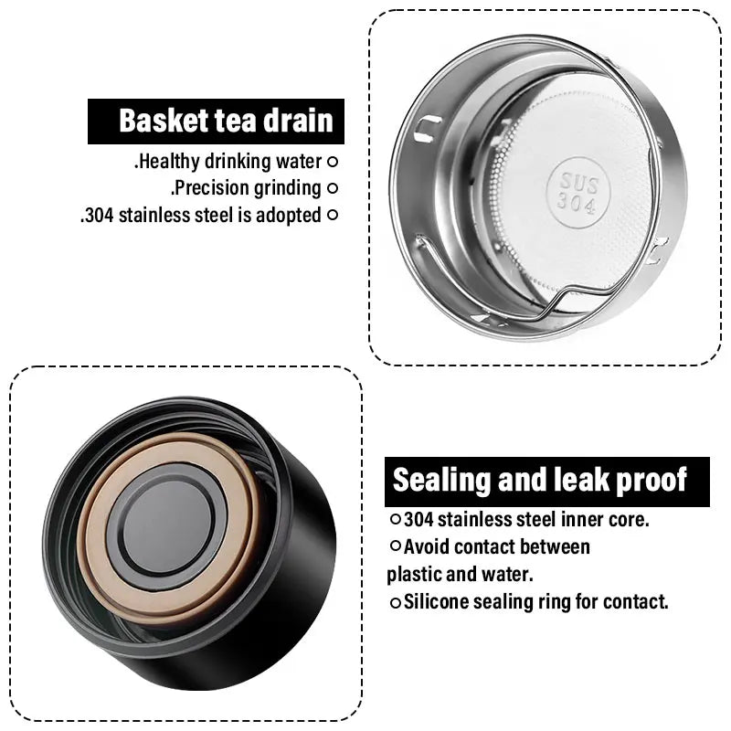 1Pcs Car Smart Thermos Bottle With Temperature Display Coffee Cup For Subaru WRX STI Forester Tribeca Levorg Impreza XV Outback - LKBA