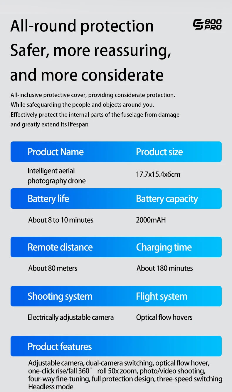 NEW ES800 Pro Mini Drone 1080P HD Camera Brushless Motor Obstacle Avoidance Aerial Photography Remote Control Aircraft Quadcopter - LKBA