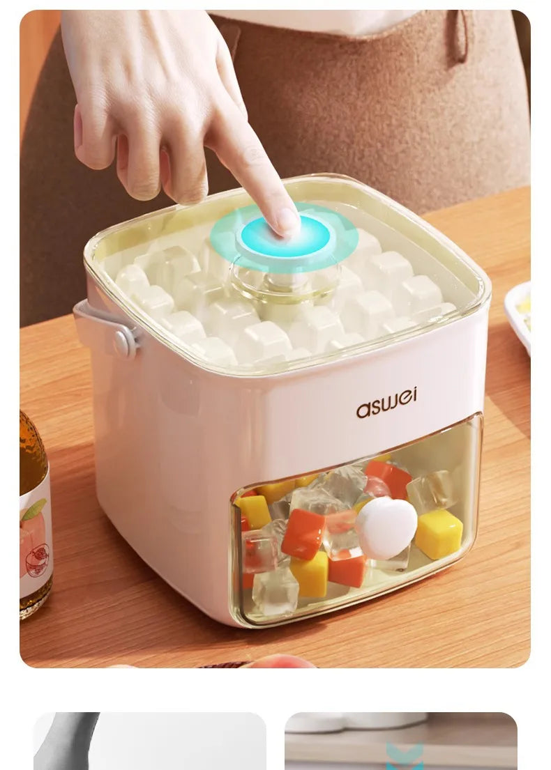 48 Grids Ice Tray Ice Model Machine Double-layer Large Capacity Ice Storage Machine Fridge - LKBA