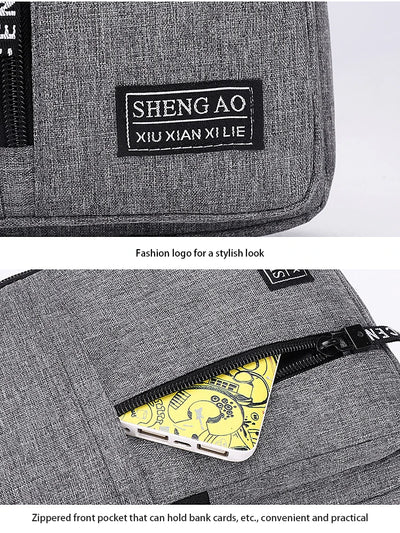 Travel Men's Handbags Multifunctional USB Chest Bag Designer Messenger Crossbody Bags Water-Proof Shoulder Bag Sports Back Pack - LKBA