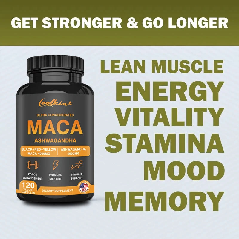 Male Supplement with Ashwagandha and Maca To support Male Libido and Promote Healthy Capsules - LKBA