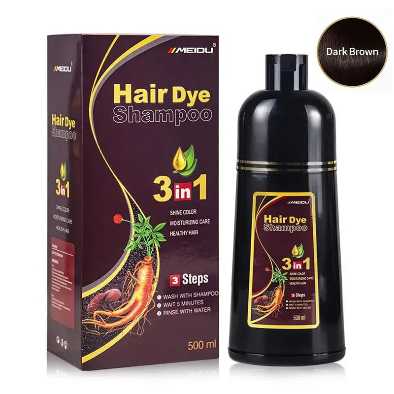 30ml/500ml 3-in-1 Quick Hair Dye Shampoo Natural Black Herbal Hair Dye Moisturizes Mild Hair Dye Conditioner Hair Care Products - LKBA