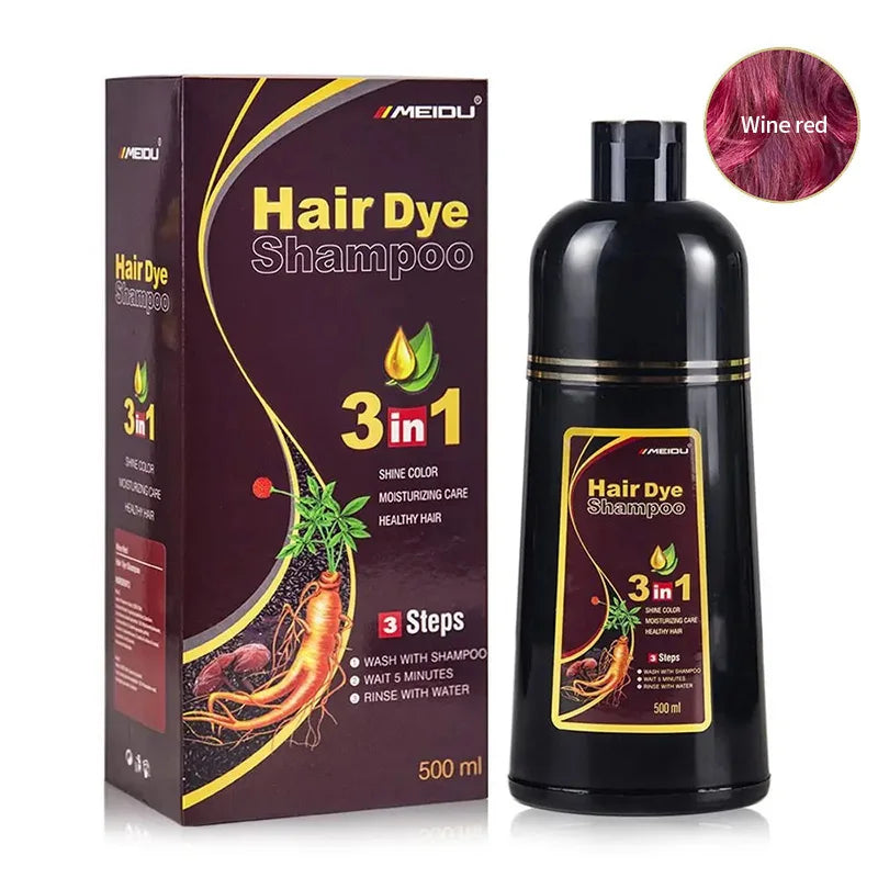 30ml/500ml 3-in-1 Quick Hair Dye Shampoo Natural Black Herbal Hair Dye Moisturizes Mild Hair Dye Conditioner Hair Care Products - LKBA
