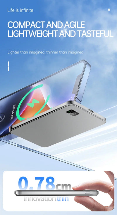 3C Certification 500000mAh Power Bank MagSafe Magnetic Wireless Fast Charge Portable Ultra-thin Battery - LKBA