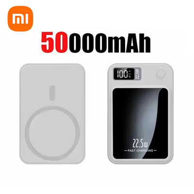 200000mAh Magnetic Power Bank Wireless Fast Charger for Mag safe Portable Auxiliary Battery - LKBA